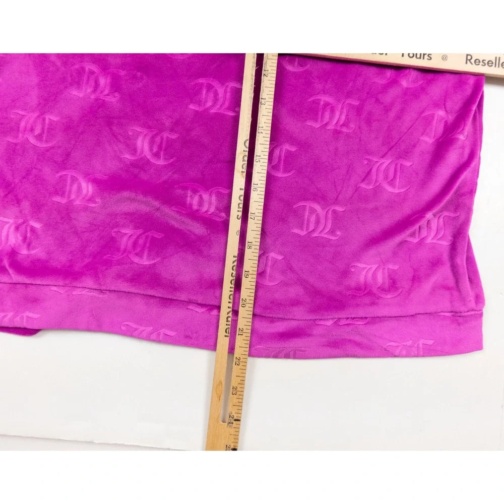Juicy Couture Top Womens Medium Pink Sleepwear Velour Long Sleeve Lounge Ladies